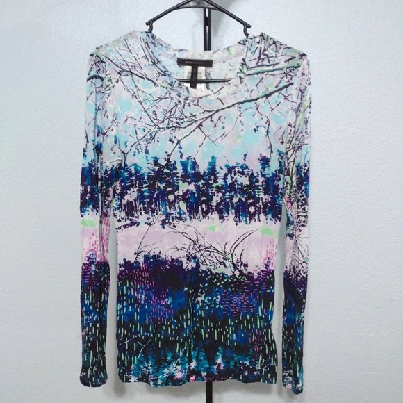 BCBGMaxAzria | Sz: M | Long Sleeve Top | Nice Print - Picture 1 of 9